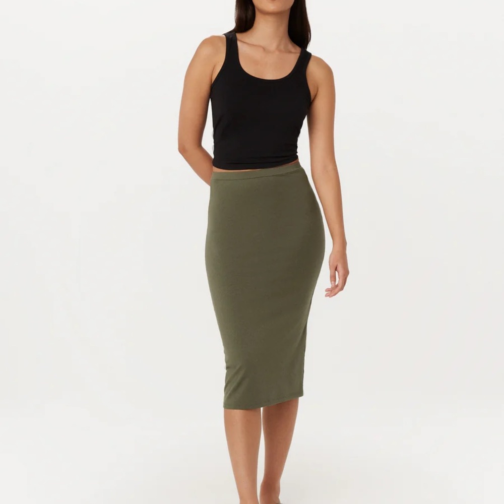 Frank & Oak Khaki Pencil Skirt